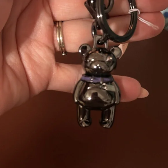 Coach Metallic Black Bear Keychain - Picture 3 of 5